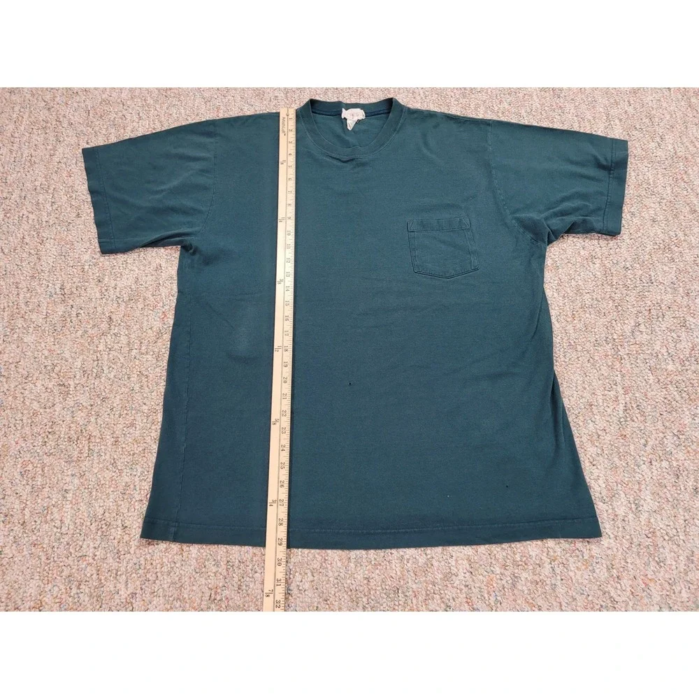 J Crew Shirt Mens XL Green Oarsman Pocket Crew Neck Short Sleeve Vintage Y2K
